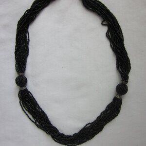 Black seed bead necklace